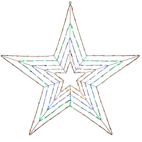 WeRChristmas Pre-Lit Multi Function LED Star with Memory Controller - 118 cm, Multi-Colour