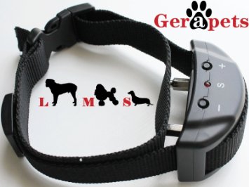 WEEKEND SALE-No Bark Collar Training Clicker Ebook by Gerapets- Absolutely Safe-7 Sensitivity Adjustable Levels-Suitable for 15-120 pound Dogs-Battery included