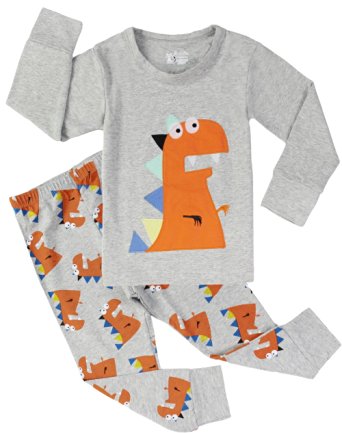 Dinosaur Pajamas Boys Cotton Sleepwear Pants Set Children 2 Piece Clothes Outfit