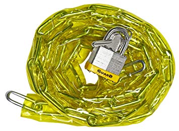 Guard Security 762 Vinyl Covered Hardened Steel Chain with 740 Padlock, 6-Feet x 3/16-Inch (Colors may vary)