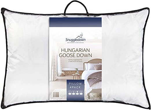 Snuggledown Hungarian Goose Down Gentle Support Pillow - Pack of 4