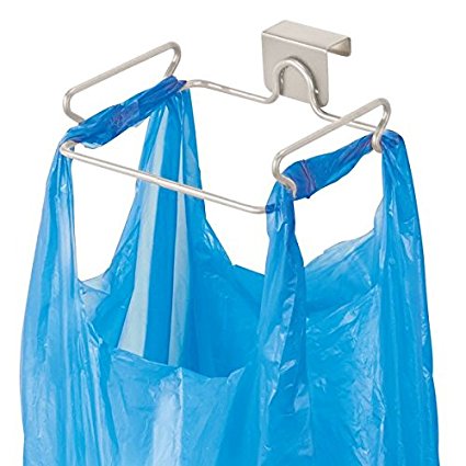 mDesign Over the Cabinet Plastic Bag Holder for Kitchen - Satin