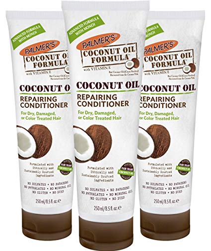 Palmer's Coconut Oil Formula Repairing Conditioner for Dry, Damaged hair or Color Treated Hair, 8.5 Oz. (Pack Of 3)