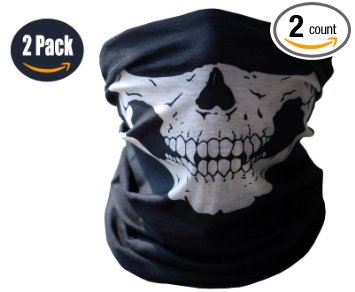 Motorcycle Face Mask Xpassion Skull Mask Half Face for Out Riding Motorcycle Black