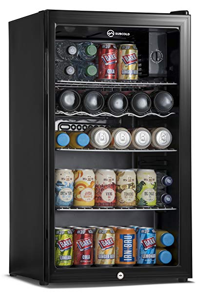 Subcold Super85 LED - Under-Counter Fridge | 85L Beer, Wine and Drinks Fridge | LED Light   Lock and Key | Low Energy A  (Black)