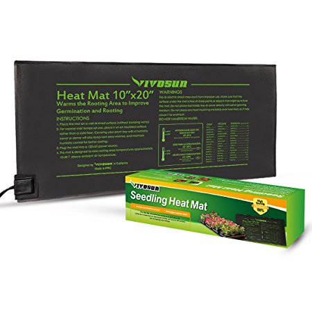 VIVOSUN Durable Waterproof Seedling Warming Heat Mat Warm Hydroponic Heating Pad 10" x 20"