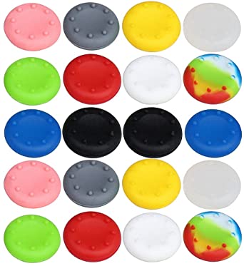 Siming 20 Pack Thumbstick Grips Cap, 22mm Diameter Thumb Grips Caps Covers Stick Protect Cover for PS3, PS4, Xbox 360, Xbox One, Colorful