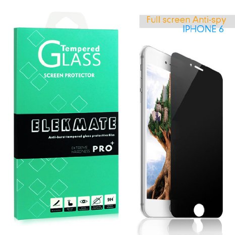iPhone 6 Screen Protector Privacy, ELEKMATE® Anti Spy Tempered Glass Screen Protector for Apple iPhone 6 4.7" [Retail Package]