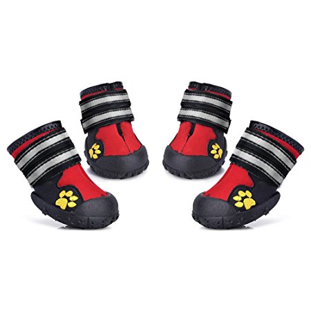 Dog Shoes for Medium to Large Dogs Labrador Husky Shoes 4 Pcs, Waterproof