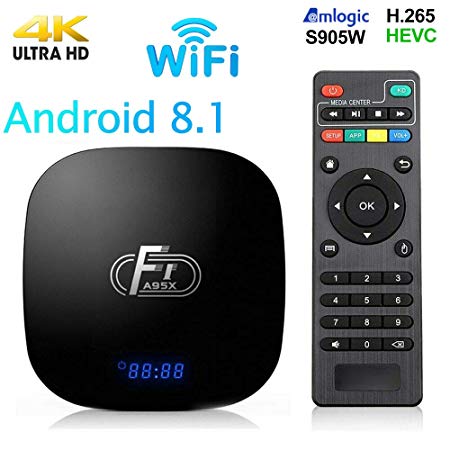 Android 8.1 TV Box,Smart Android Box 2 16GB ROM Amlogic S905W Media Player,Support 2.4GHz WiFi 3D/1080P/4K Android Box with Remote Control