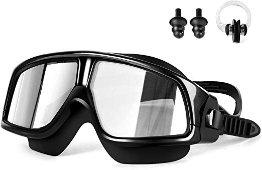 Swim Goggles, Bestimulus Swimming Goggles with Ear Plugs and Nose Clip No leaking Anti Fog UV Protection for Men Women