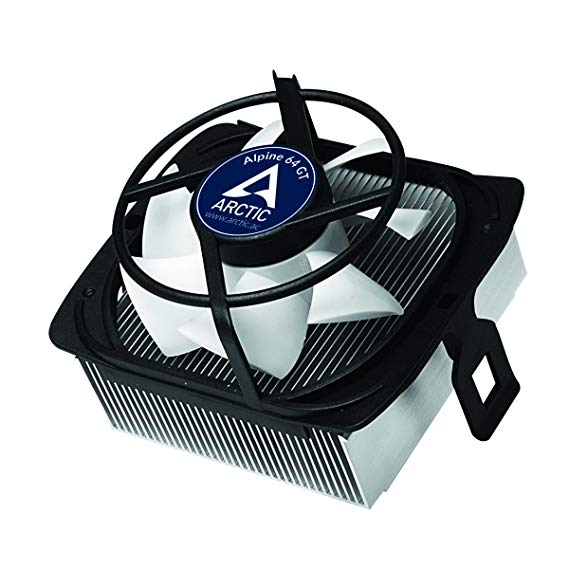 ARCTIC Alpine 64 GT - 80mm CPU Cooler Compatible with AMD, AM4, AM3( ), AM2( ), FM2( ), FM1, Ultra-Quiet CPU PWM Fan Cooler with Fluid Dynamic Bearing