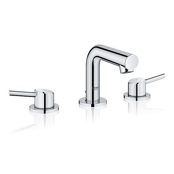 GROHE 20572001 Concetto 8 In. Widespread 2-Handle Mid-Arc Bathroom Faucet In Starlight Chrome