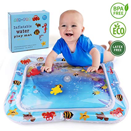 LotFancy Tummy Time Water Mat, Leakproof Inflatable Water Play Mat for Infant Toddlers, BPA Free Baby Water Mat for Newborn 3 6 9 Month, Perfect Tummy Time Play Activity Center for Simulation & Growth