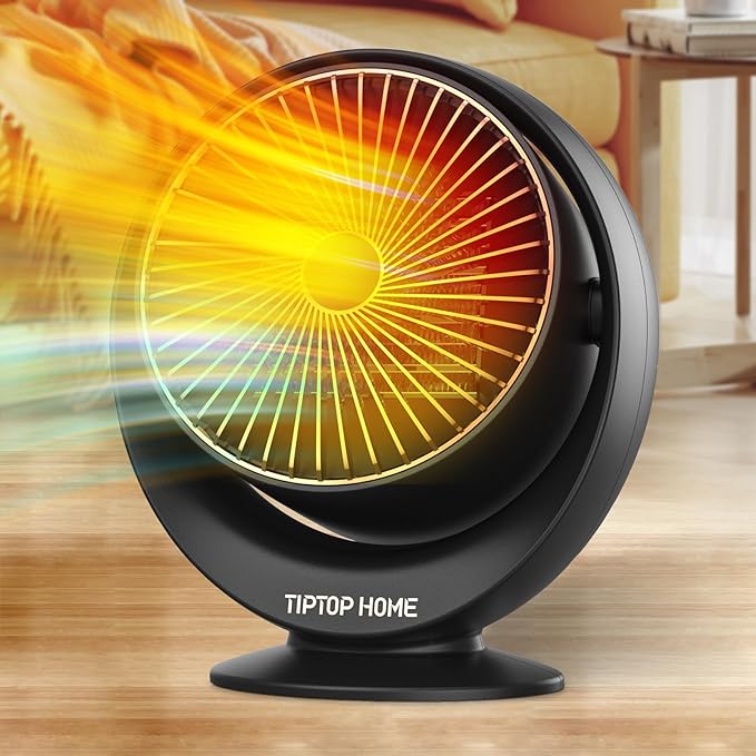 Space Heaters for Indoor Use, Portable Heater PTC Fast Heating, Electric Heater with 2 Heating Modes, Safe Quiet Ceramic Heater with Thermostat, Small Space Heater for Office Desk Bedroom Bathroom