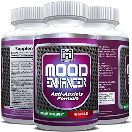 Anxiety Relief and Stress Support Supplement MOOD ENHANCER | Best Natural Anxiety Relief supplement (60 capsules) USA premium quality 100% Guarantee!, by MEGATHOM Laboratory tested