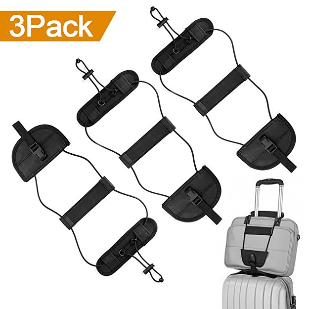 ONSON Bag Bungee, 3Pack Luggage Straps Suitcase Adjustable Belt Carry On Bungee Travel Accessories, Lightweight and Durable, Providing A Big Space for Trip