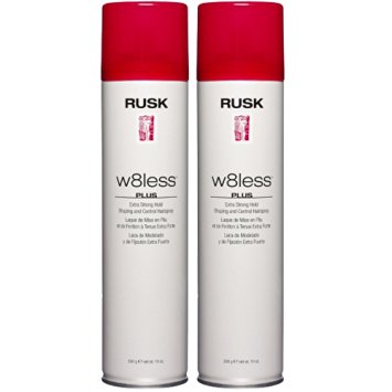 W8less Plus Extra Strong Hold Shaping and Control Hair Spray by Rusk for Unisex - 10 oz. Hair Spray - 2 Pack