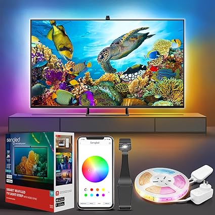 Sengled Envisual TV Led Lights(TV Sync Suppoorts Off-line), TV Backlights with Camera for 50-55 inch TVS, Smart Ambient WiFi RGB Lights, Works with Alexa & Google Assistant, App Control, Vision G2