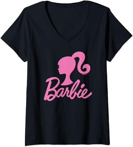 Barbie - Barbie Pink Logo V-Neck T-Shirt