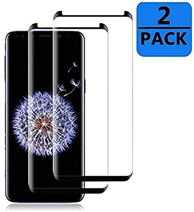 Samsung Galaxy S9 Screen Protector [2-Pack], OLINKIT [Case-Friendly] Tempered Glass Screen Protector for Samsung Galaxy S9-(Black)