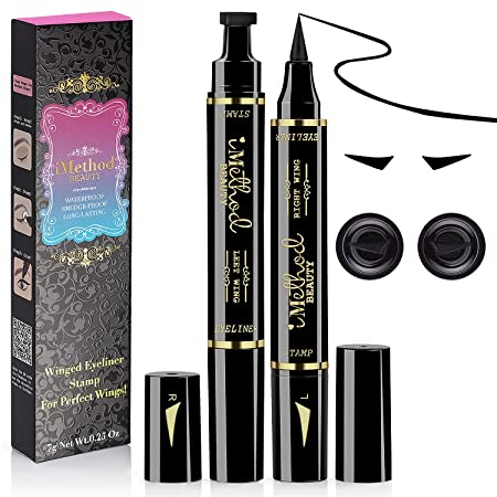 iMethod Eyeliner Stamp - 2021 NEW 2 Pens Winged Eyeliner Stamp, for All Eye Shapes, Eyeliner Stamp Wingliner, Perfect Wing Cat Eye Liner, Waterproof & Smudge-proof, 10 mm