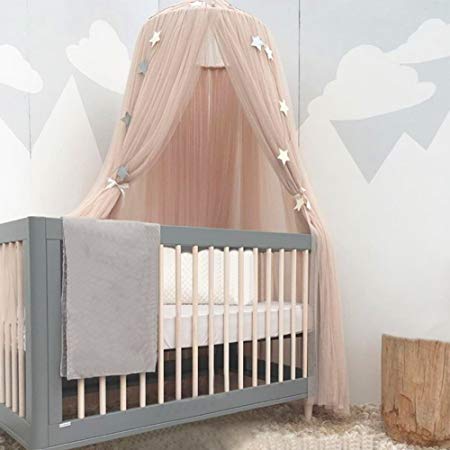 Bed Canopy for Girls/Boys/Baby Games House, Mosquito Net for Bed Kids Playing/Reading, Round Dome Netting Curtains Mosquito Net Bed Canopy Play Tent