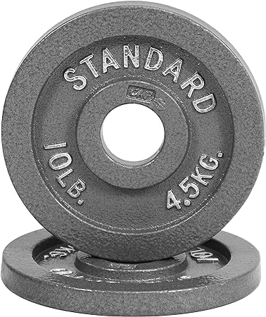 WF Athletic Supply Traditional/Classic 2-Inch Hole Solid Cast Iron Olympic Barbell Weight Plates - Great for Strength Training, Weightlifting, Bodybuilding & Powerlifting, Multiple Choices Available