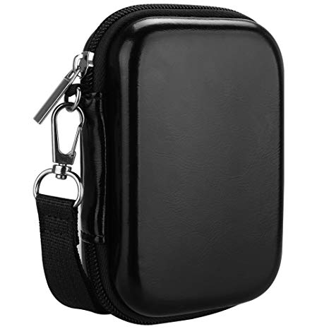 Fintie Carrying Case Compatible HP Sprocket Photo Printer - Hard EVA Shockproof Storage Portable Travel Bag w/Inner Pocket, Removable Strap Metal Hook (Black)