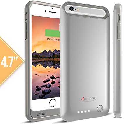 iPhone 6S Battery Case, Alpatronix® [BX140] (4.7-inch) 3100mAh [MFi Certified] Slim Extended Rechargeable Protective Portable Charging Case for iPhone 6S, iPhone 6 Juice Bank Power Pack - (Silver)