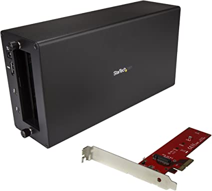 StarTech.com Thunderbolt 3 to M.2 PCIe Adapter - External PCIe Enclosure / Chassis plus Card - with DisplayPort Monitor Port - PCIe SSD (BNDTB4M2E1)