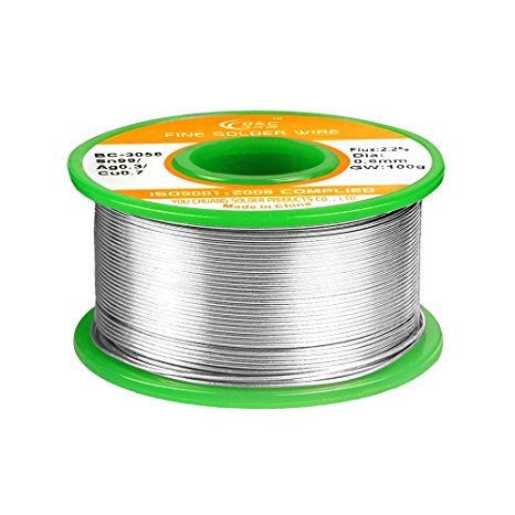WYCTIN Lead Free Solder Wire Sn99 Ag0.3 Cu0.7 with Rosin Core for Electrical Soldering 100g 0.6 mm Dia