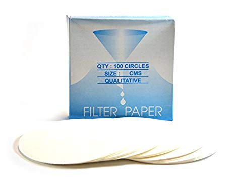 Eisco Labs Premium Qualitative Filter Paper, 12.5cm Dia., Medium Speed (85 gsm), 10? (10 micron) Pore Size - Pack of 100