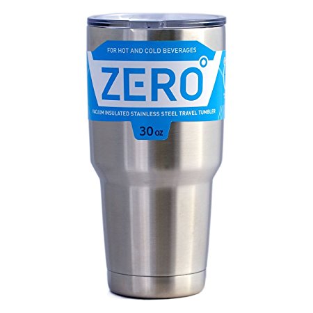 Zero Degree Vacuum Insulated Stainless Steel Travel Tumbler with Lid like Yeti, 30 oz.