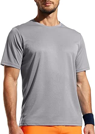 MIER Men's Quick Dry Workout Shirts Moisture Wicking Running Athletic Performance T-Shirts Recycled Polyester Top Tee