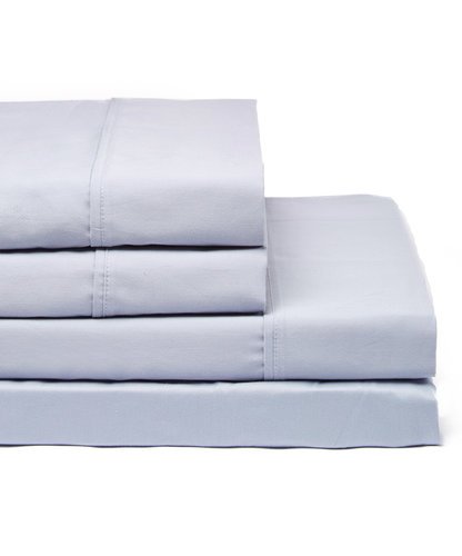 400 Thread Count 100% Cotton Sheet Set, Queen Sheets, Smooth Sateen Weave, Deep Pockets, Luxury Bedding, Queen Sheets 4 Piece Set ,Blue, Aura Collection by Dream Castle