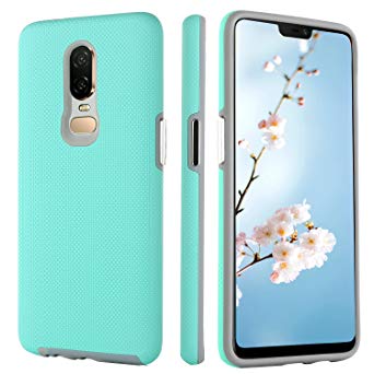 BENTOBEN Phone Case for OnePlus 6, Shockproof Protective Slim Cases, Heavy Duty Dual Layer Hybrid 2 In 1 Hard PC Cover Soft TPU Bumper Phone Cover Case for Girls, Women, Men - Mint Green