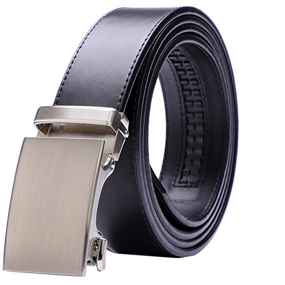 KissTies Mens Belt No Holes Ratchet Genuine Leather Belts