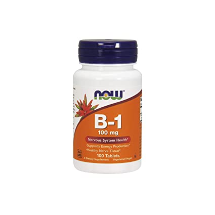 Now Foods B-1 100Mg (Kosher, Halal, Non-GMO, Soy Free, Nut Free, Gluten Free, Dairy Free, Egg Free) - 100 Tablets