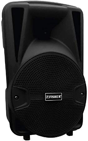 Fisher FBX816K 8-Inch Portable Wireless Karaoke Speaker System, Bluetooth, Microphone Input, Colorful Lights, FM Radio, Updated Control Panel