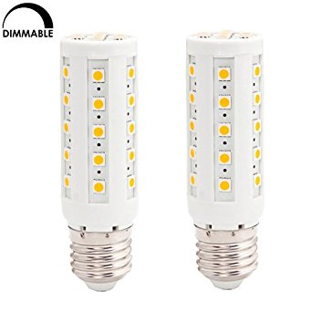 HERO-LED DIM-LCL35T-WW Dimmable T10 E26/E27 Tubular LED Incandescent Replacement Lamp, 7W, 60W Equal, Warm White 3000K, 2-Pack