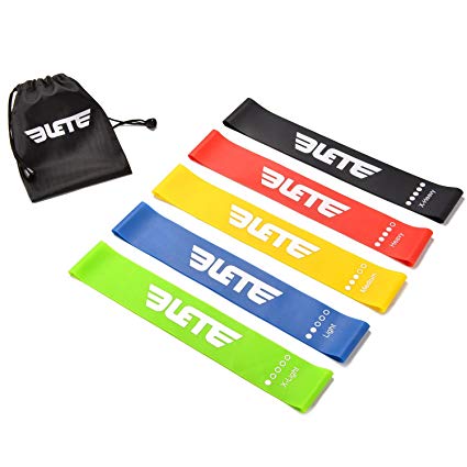 Elete Exercise Resistance Bands | Set of 5 Resistance Loops- Extra Light To Extra Heavy Resistance | 12 Inch Work Out Bands and Instruction Guide | Perfect for Gym, Fitness, Yoga