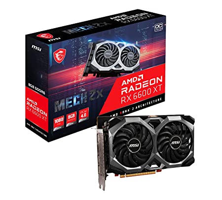 MSI Radeon RX 6600 XT MECH 2X 8G OCV1 8 GB GDDR6 128-bit Gaming Graphic Card, pci_e