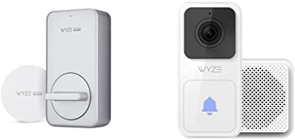 Wyze Lock WiFi & Bluetooth Enabled Smart Door Lock & Video Doorbell with Chime (Horizontal Wedge Included), 1080p HD Video, 3:4 Aspect Ratio: 3:4 head-to-toe view, 2-way Audio, Night Vision, Hardwired