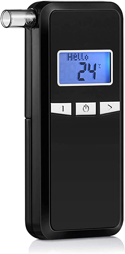 Breathalyzer, FFtopu Portable Breathalyzer Alcohol Tester with Digital Breath Alcohol Tester with Blue Backlight LCD Display for Personal & Professional Use with 5 Mouthpieces