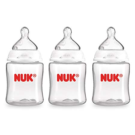 NUK Perfect Fit Baby Bottle, Clear, 50z 3pk