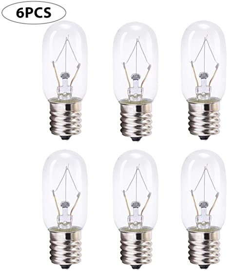 40 Watt Appliance Bulb, 40 Watt Microwave Bulb GE WB36x10003 - Microwave Light - Fits Most GE and Whirlpool Ovens, E17 Base Bulb - Pack of 6