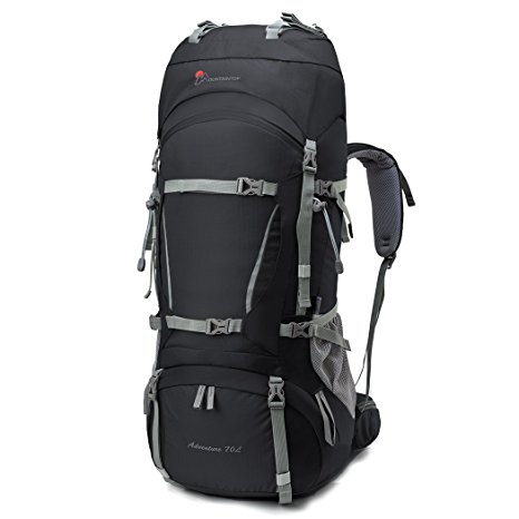 Mountaintop 70L 10L Internal Frame Backpack with Rain Cover YKK Buckle-5805