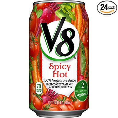 V8 100% Vegetable Juice, Spicy Hot, 11.5 Ounce (Pack of 24) (Packaging May Vary)