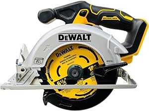 DEWALT DCS566 20V Circular Saw, 20V Cordless Brushless 6.5"" Circular Saw (Bare Tool Only, Bulk Packed), Yellow